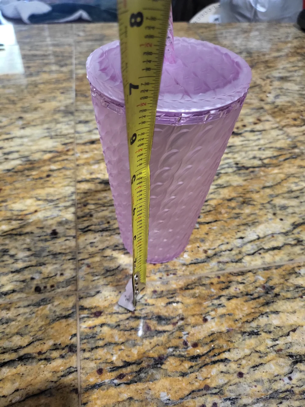Pink Textured Tumbler with Lid & Straw